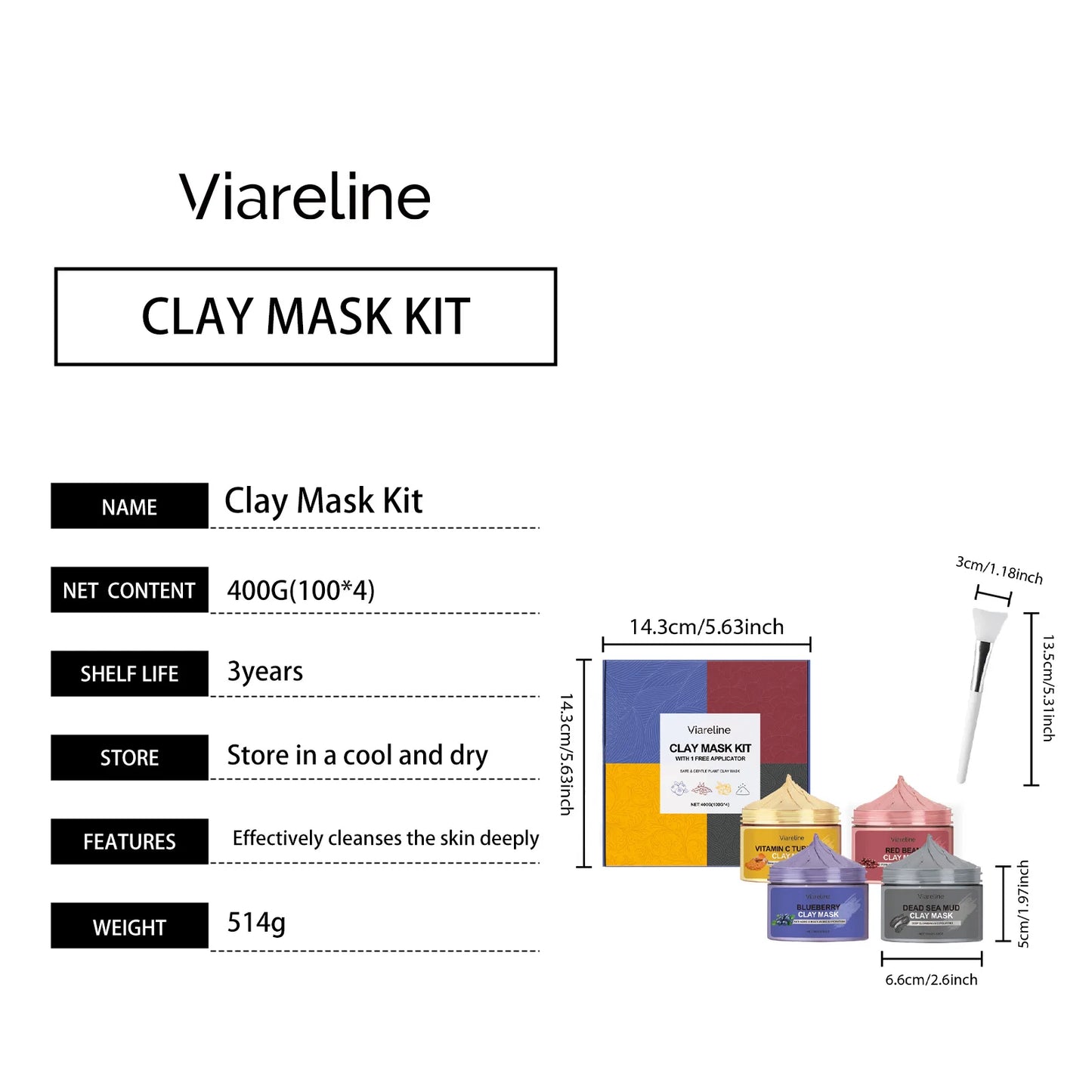 Exfoliating Facial Clay Mask Set