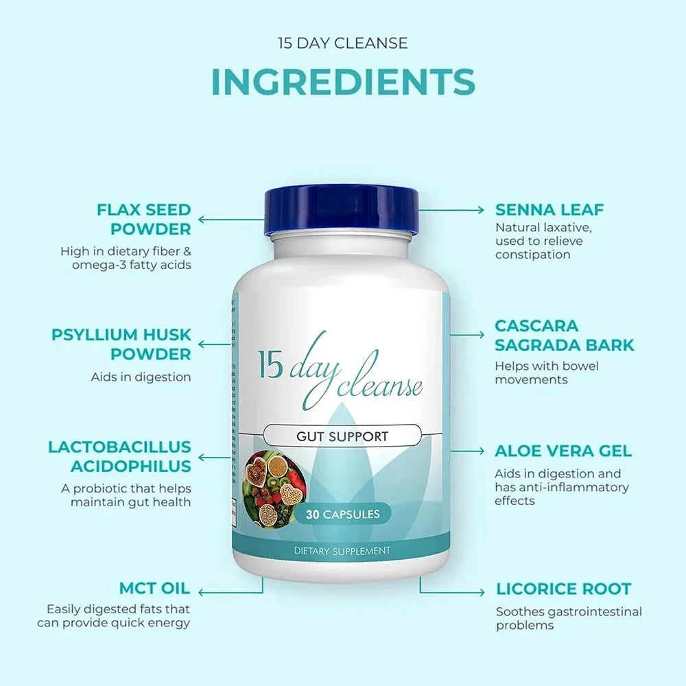 Gut Health Supplements - 15 Day Cleanse & Detox