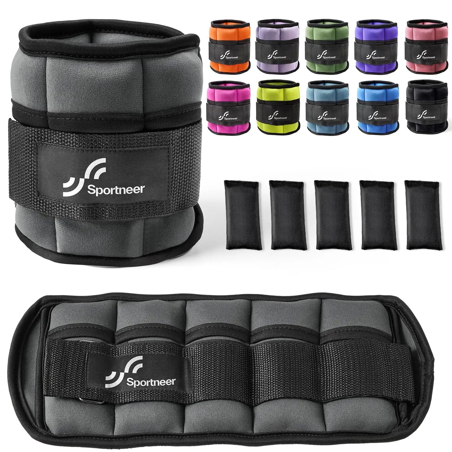 Adjustable Ankle Weights - 1Pair 10lb Leg Weights