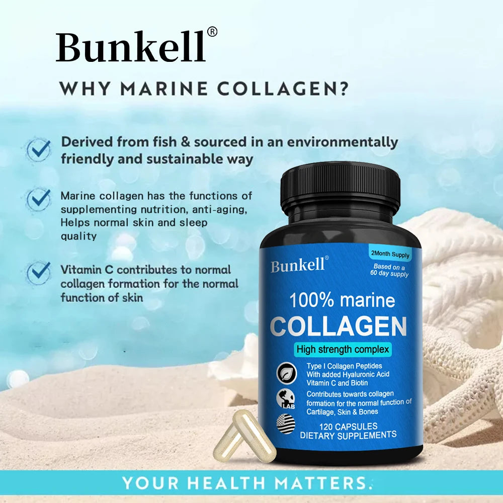 Marine Collagen with Hyaluronic Acid, Vitamin C and Biotin