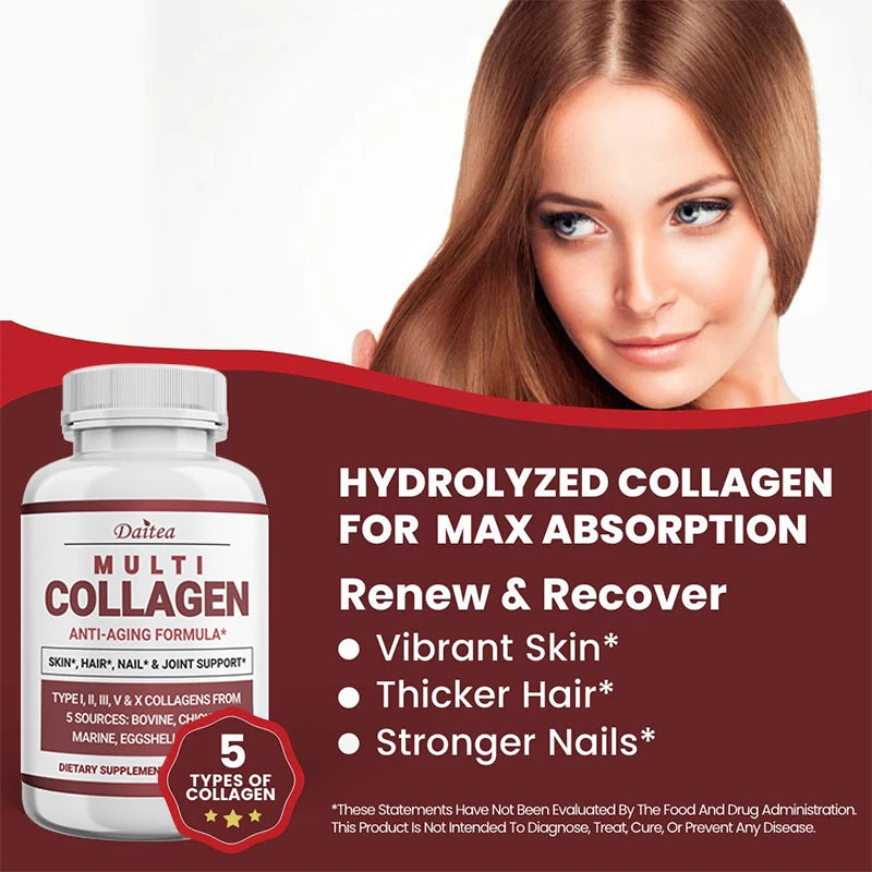 Multi-Collagen Peptides Anti-Aging Supplement