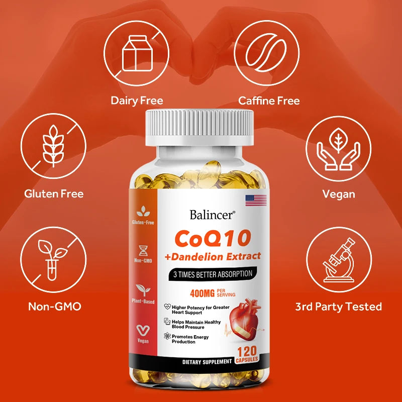 COQ10 + Dandelion Extract - Supports Heart Health and Energy