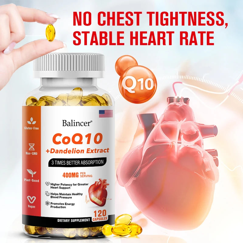 COQ10 + Dandelion Extract - Supports Heart Health and Energy