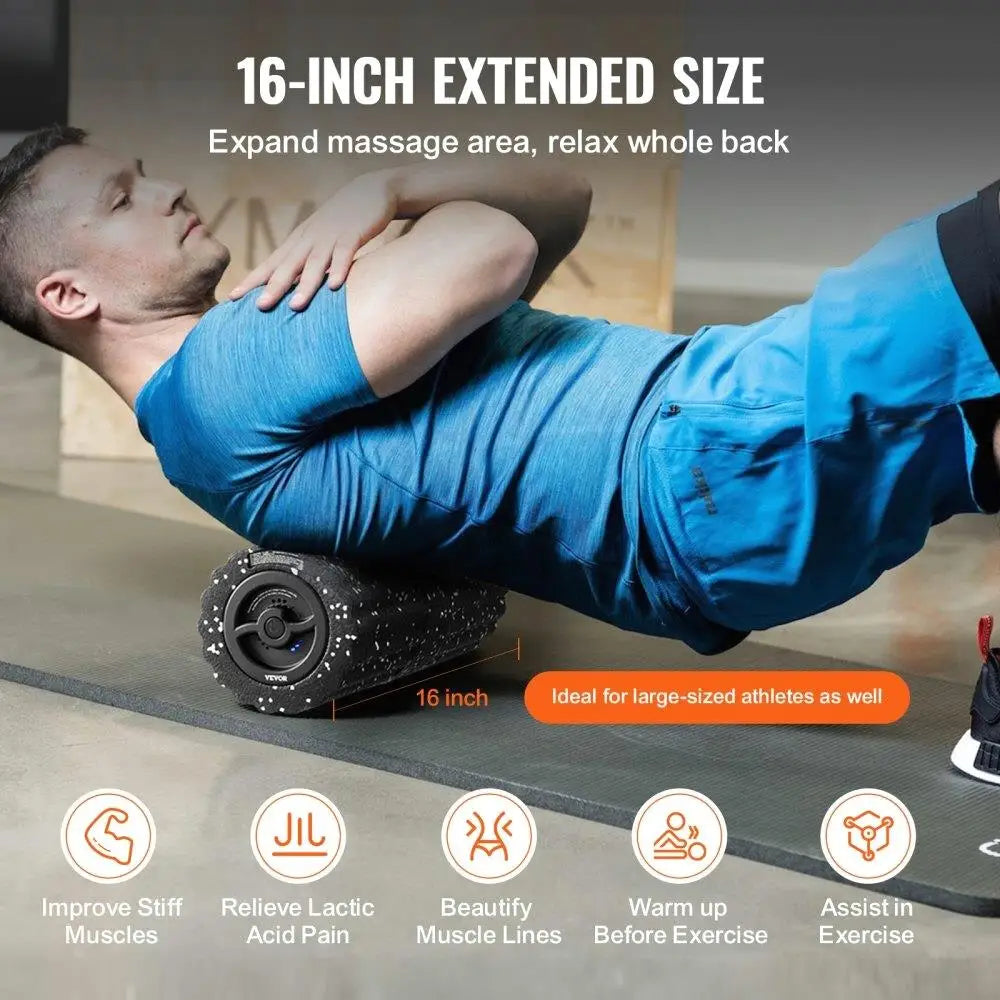 Vibrating Foam Roller 4 Levels, Rechargeable