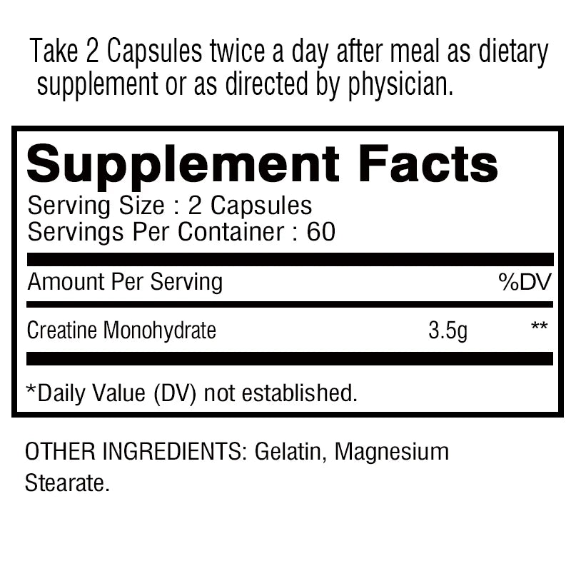 Creatine Monohydrate -  Increase Strength, Build Muscle
