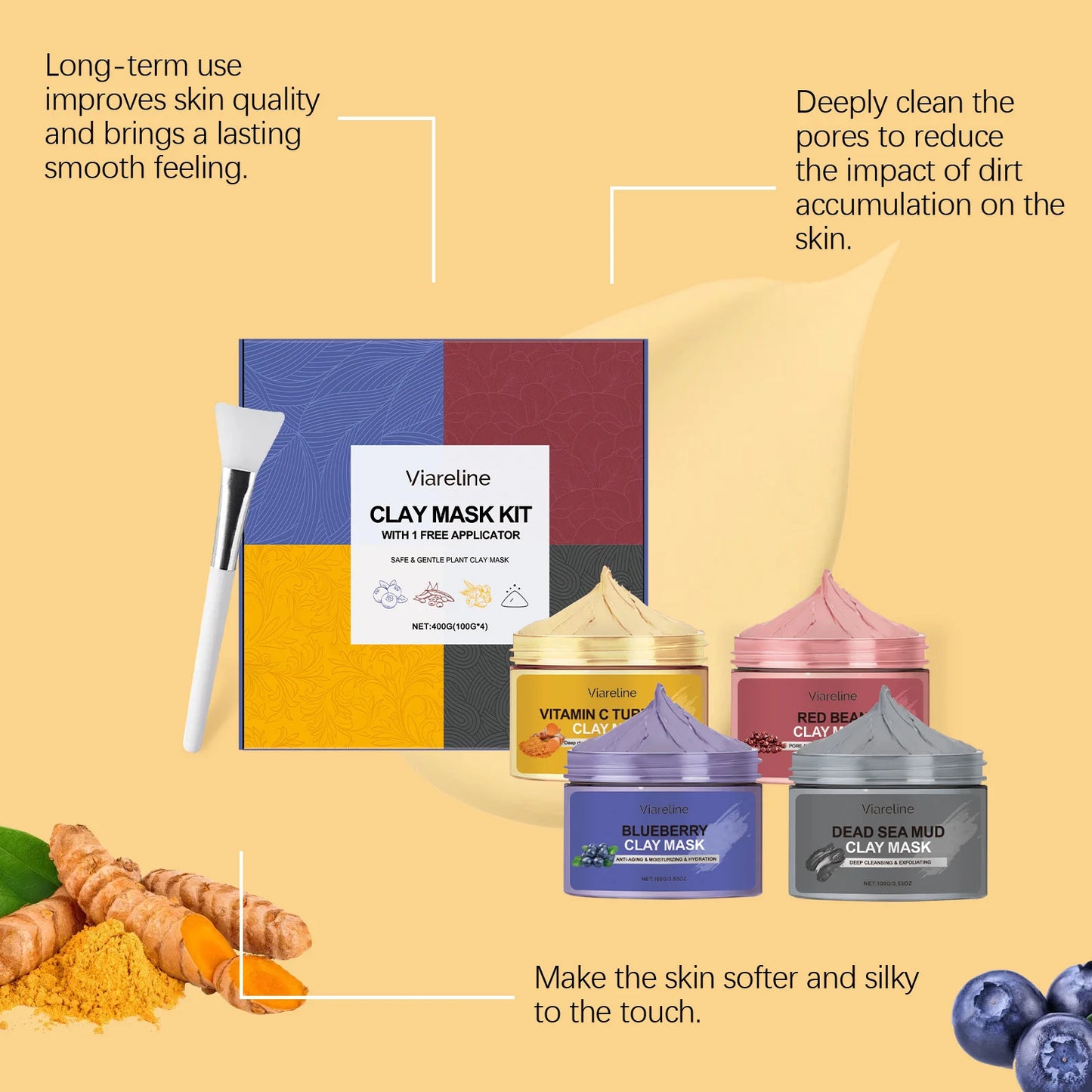 Exfoliating Facial Clay Mask Set