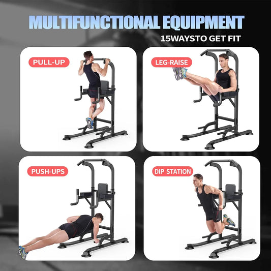 Adjustable Height Pull Up & Dip Station
