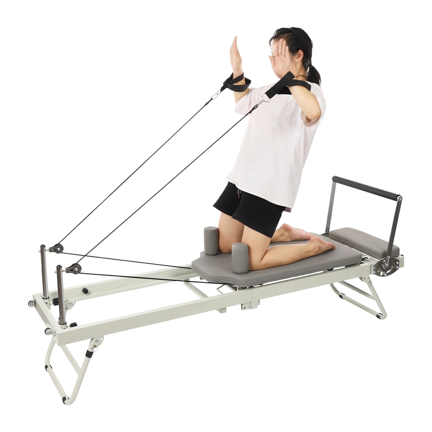 Foldable Pilates Reformer Machine, Multifunctional Fitness Equipment