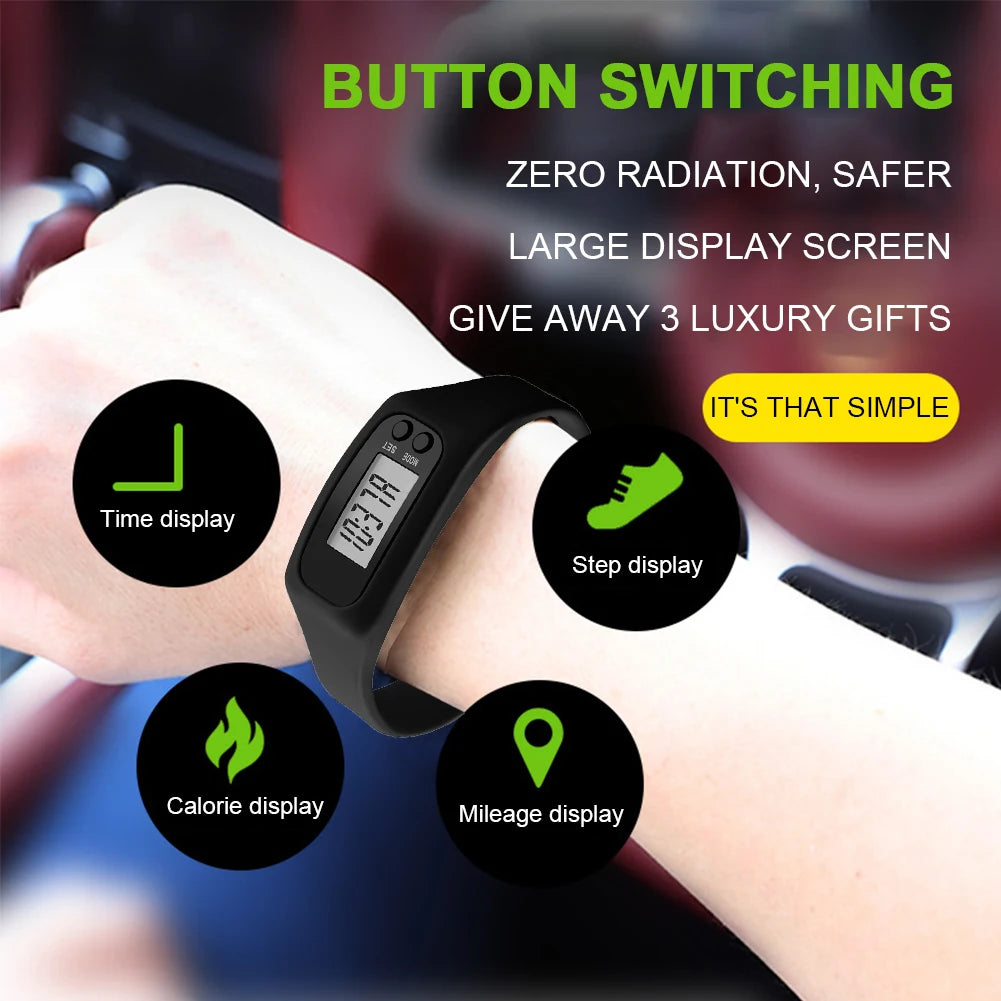 LED Pedometer Calorie Counter Fitness Watch