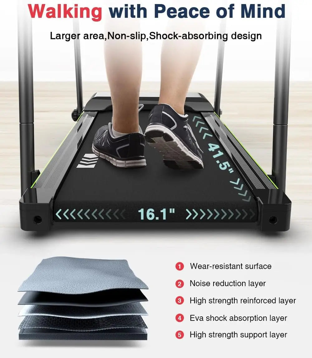 Walking Treadmill with Long Handrail for Balance