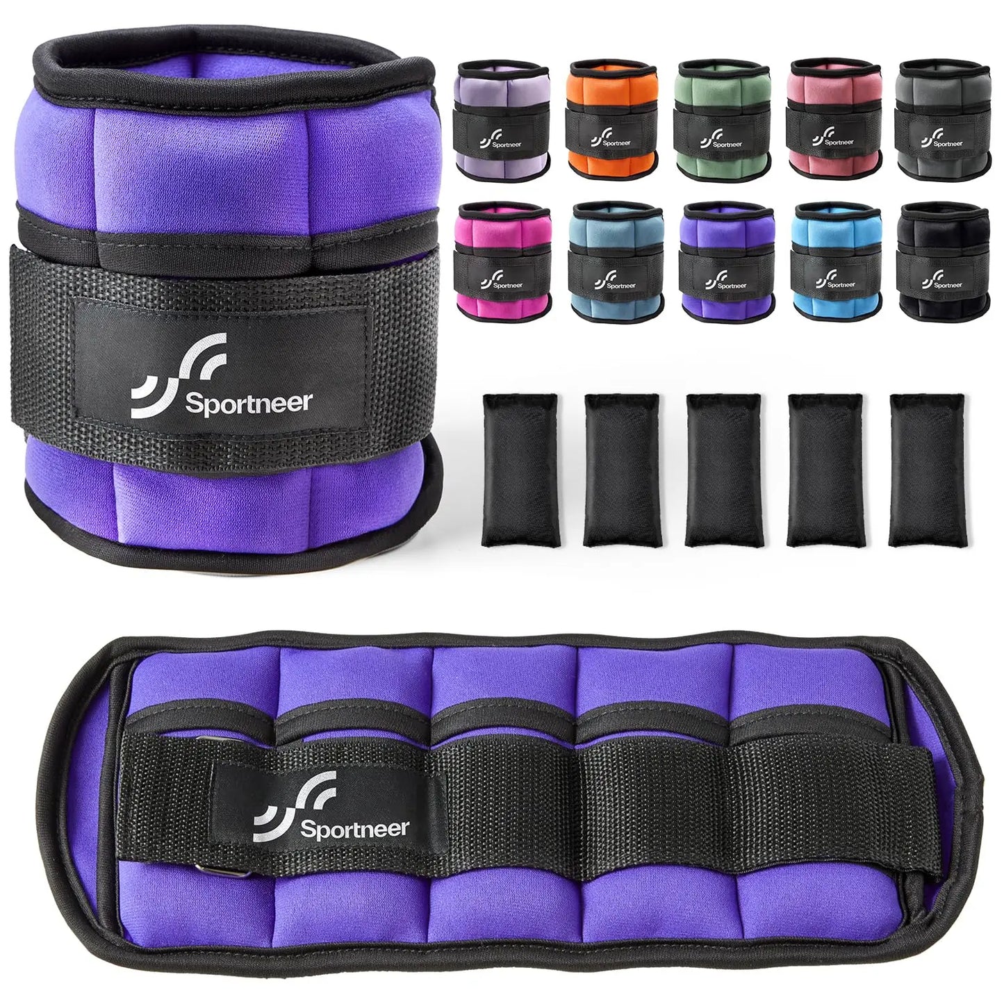 Adjustable Ankle Weights - 1Pair 10lb Leg Weights