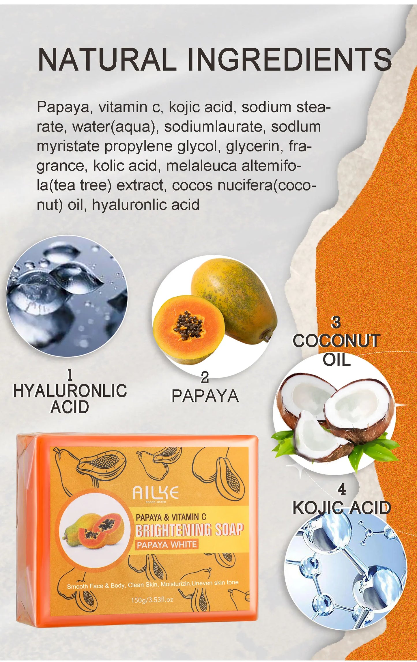 Skin Whitening Organic Papaya Handmade Soap