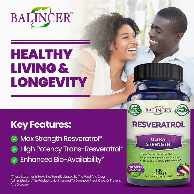 Resveratrol Capsules For Cardiovascular & Immune Health