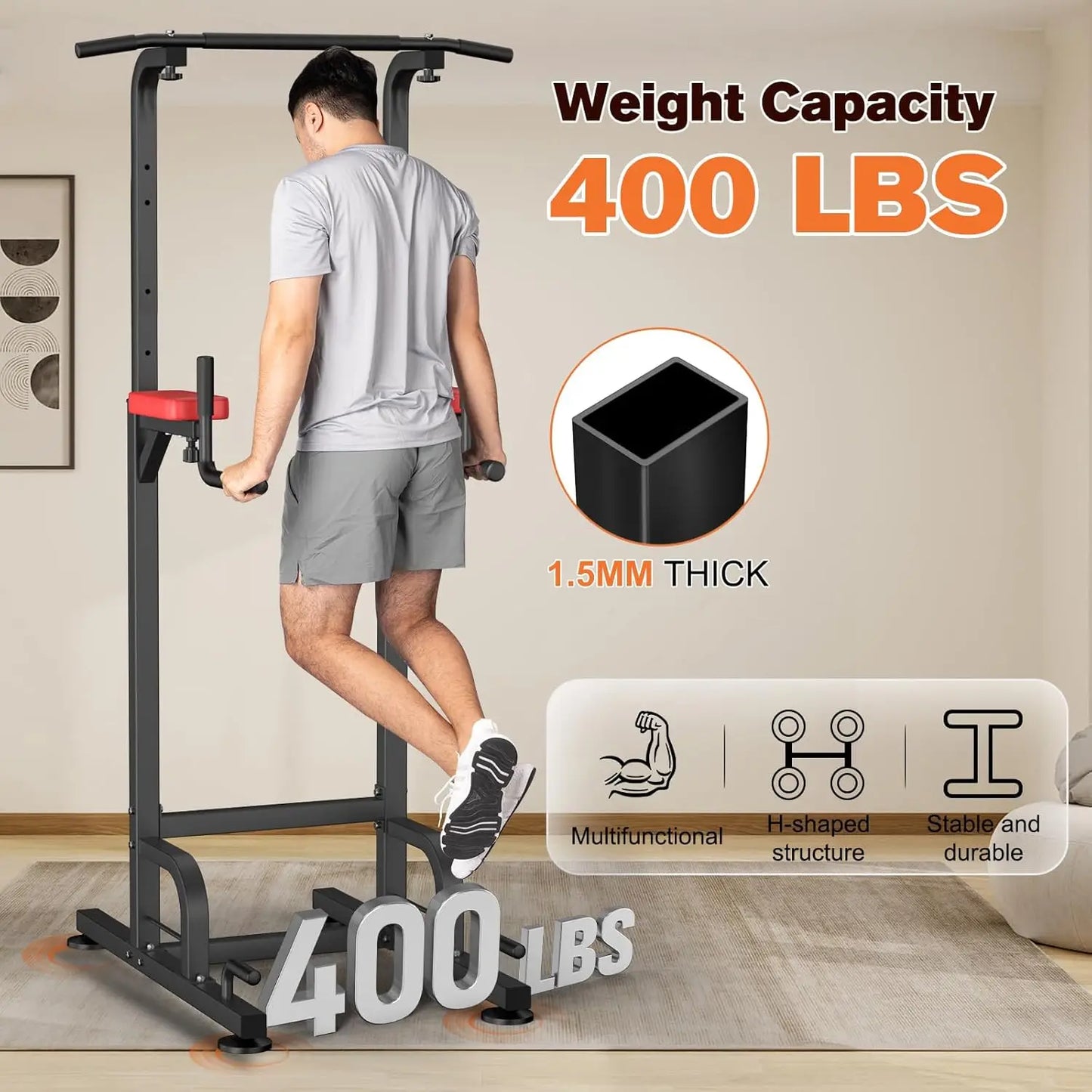 Pull Up & Dip Station for Home Gym