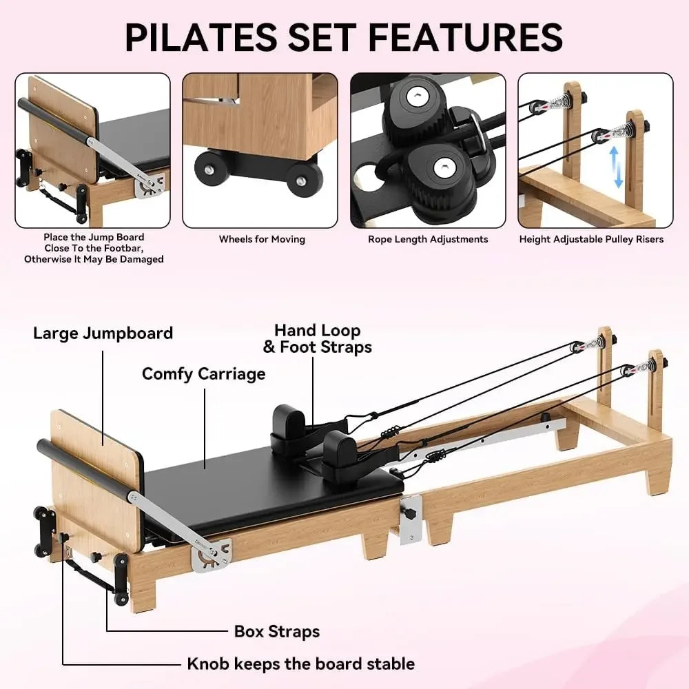 Studio Grade Pilates Reformer for Home/ Gym