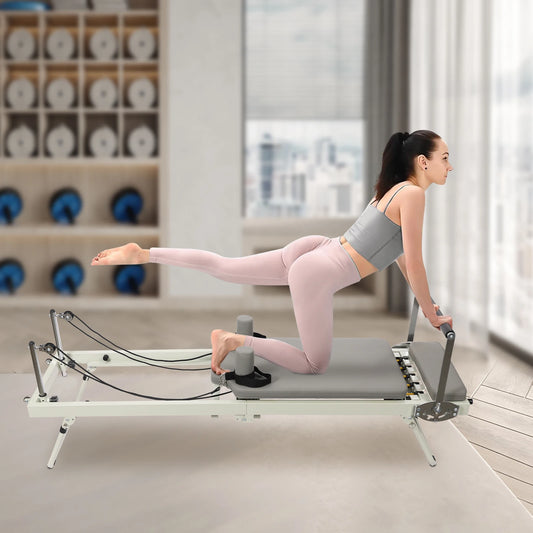 Foldable Pilates Reformer Machine, Multifunctional Fitness Equipment