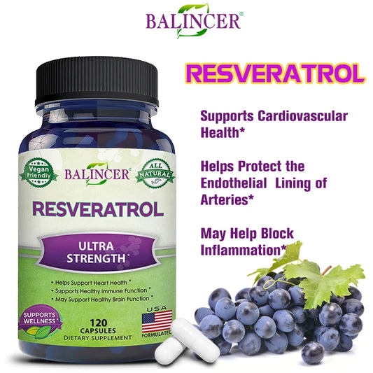Resveratrol Capsules For Cardiovascular & Immune Health