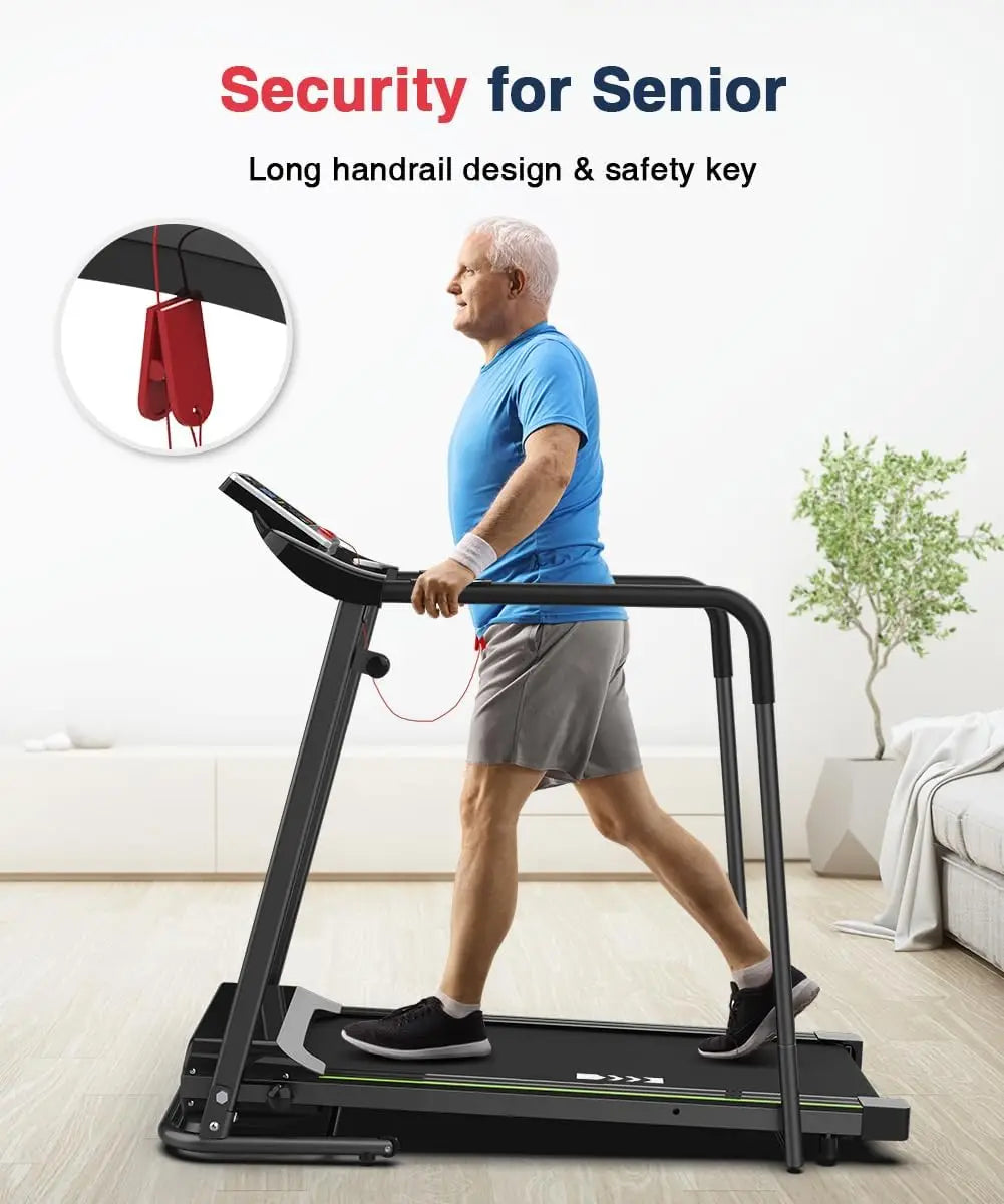 Walking Treadmill with Long Handrail for Balance