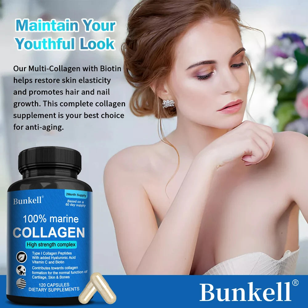 Marine Collagen with Hyaluronic Acid, Vitamin C and Biotin