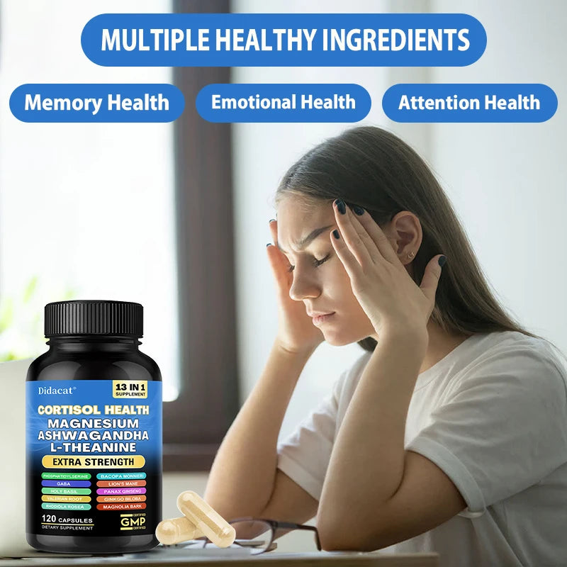 13-in-1 Cortisol Supplement - Brain Health, Mood, Relaxation