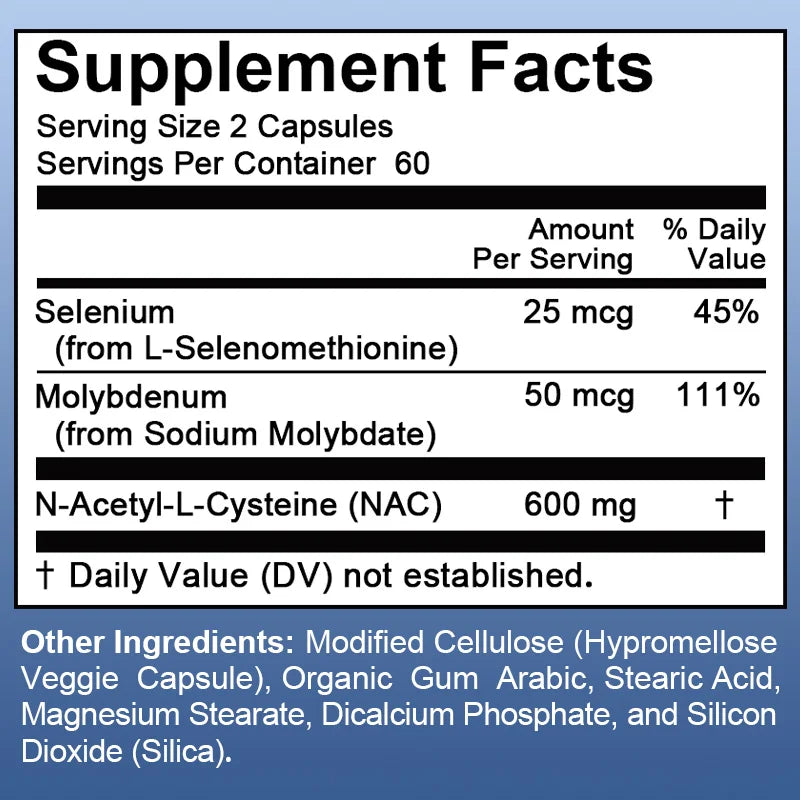 N-Acetyl-L-Cysteine - NAC Supplement- Promotes Cellular Health
