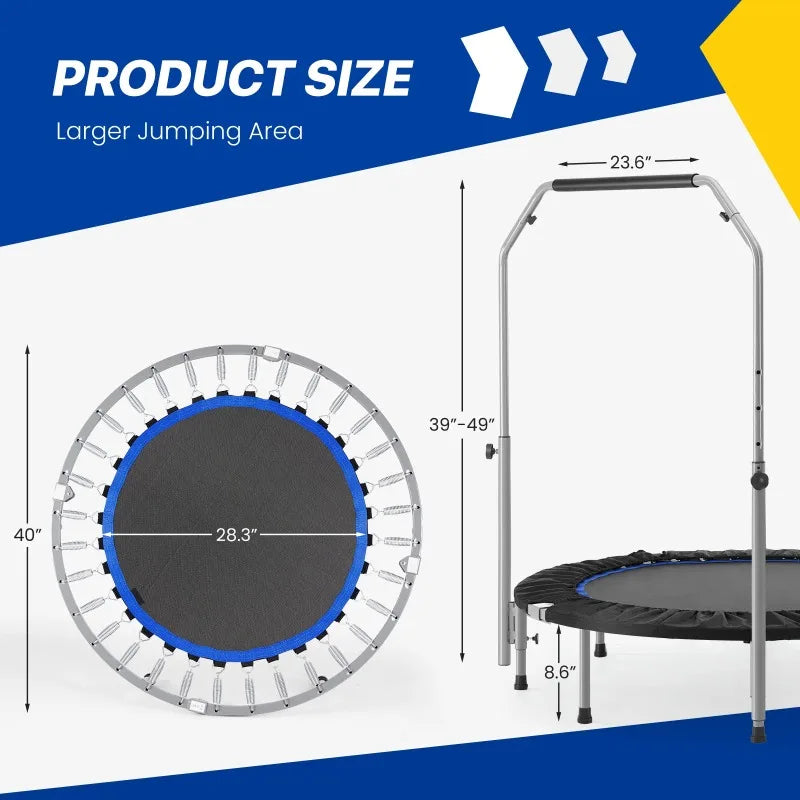 Foldable Mini Fitness Trampoline for Adults