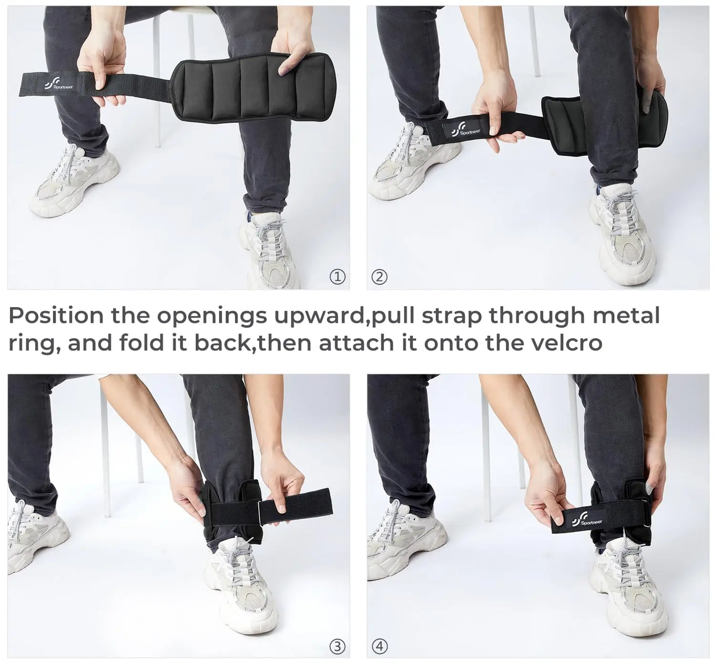Adjustable Ankle Weights - 1Pair 10lb Leg Weights