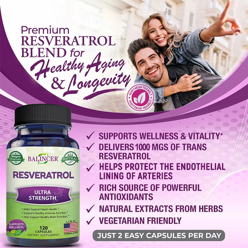 Resveratrol Capsules For Cardiovascular & Immune Health