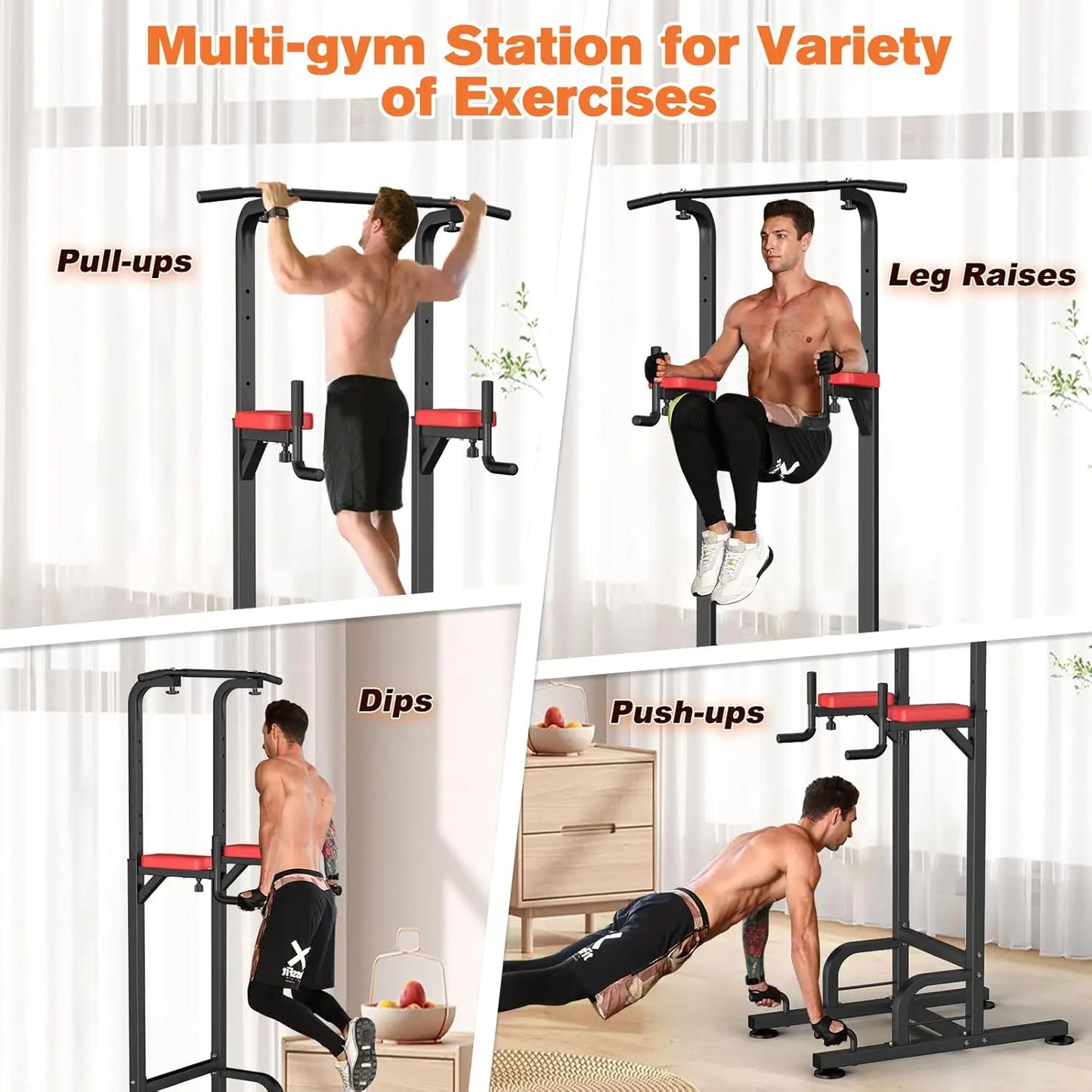 Pull Up & Dip Station for Home Gym