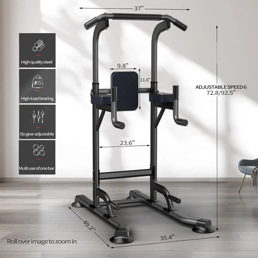 Adjustable Height Pull Up & Dip Station